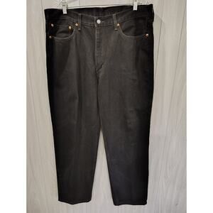 Men's Levi's 550 Black Denim Jeans Straight Leg Size 40x32